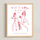 "Your Drawing: Portrait Custom Print" - Custom Print in Pink Grapefruit by Minted - Framed