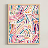 "Color Puzzle" - Art Print in Warm Tropics by Ro Pacifico - Framed