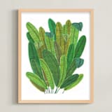 "Banana Leaf Bouquet" - Art Print in Tropical Green by Madeline Trait - Framed