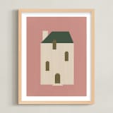 "Maisonette" - Art Print in Dusty Rose by Ani Somi - Framed