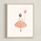"My Little Ballerina" - Art Print in Peach by Belia Simm - Framed
