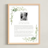 "Verdure Obituary Print" - Custom Print in White by Leah Bisch - Framed
