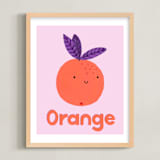 "My Fruity Family II" - Art Print in Light Pink by Marta Crea - Framed