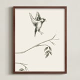 "Birds II" - Art Print in Sand by Teju Reval - Framed