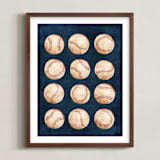 "Dinger 1 Spin Cycle" - Art Print in Navy by Kamala Nahas - Framed