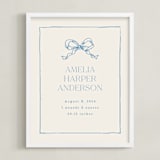 "Baby's Bow: Custom Print" - Custom Print in Dusty Blue by Cass Loh - Framed