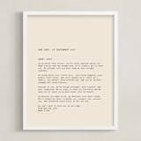 "The Letter" - Custom Print in Lime by Helena Vitto - Framed