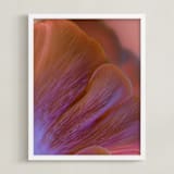 "Dreamy Oyster Mushroom" - Art Print in Coral Pink by Elena Kulikova - Framed