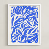 "Azure Flow" - Art Print in Blue by Black Botanic - Framed