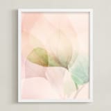 "Sweet Memories I" - Art Print in Peach by Lisa Sundin - Framed
