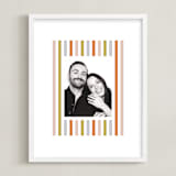 "Mod Stripes: Portrait" - Framed Photo in Peach by Erin German - Framed