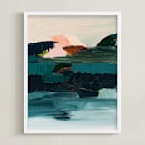 "Curacao" - Art Print in Turquoise blue by Caryn Owen - Framed