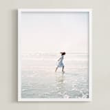 "Dreams + Waves" - Art Print in Ocean Neutral by Jenni Kupelian - Framed