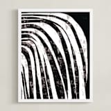 "Waterfall" - Art Print in Charcoal by Leanne Friedberg - Framed