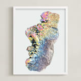 "rainbow stone" - Art Print in white by Baumbirdy - Framed