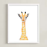 "baby animal.giraffe" - Art Print in merigold by Cass Loh - Framed