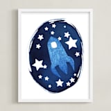 "To the stars and beyond" - Art Print in Prussian Blue by raven erebus - Framed