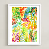 "Tropical" - Art Print in Sunny yellow by Alexandra Dzh - Framed