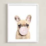 "Bubblegum animals" - Art Print in white by Maja Cunningham - Framed