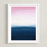 "Sunset ocean" - Art Print in White by Yaling Hou Suzuki - Framed