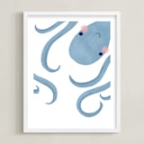 "Little Septopus" - Art Print in Ocean by Jackie Crawford - Framed