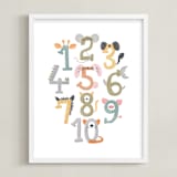 "Numbers in Disguise" - Art Print in Pastels by Serineh Eliasian - Framed
