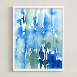 "Wash Away" - Art Print in Deep Blue by Chelsey Scott - Framed