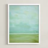 "A Day Away" - Art Print in chartreuse green by Debra Butler - Framed