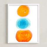 "Snowcone in Aruba" - Art Print in Orange Coral by Alex Isaacs Designs - Framed