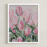 "Pink Tulips" - Art Print in Pink by Arohika Verma - Framed