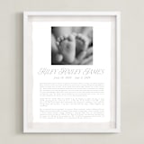 "Brush Stroke Obituary Print" - Custom Print in White by Jackie Crawford - Framed