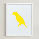 "Pet Silhouette: Custom Letterpress Print " - Custom Letterpress Print in Neon Yellow by Minted - Framed