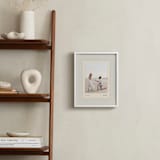 "Luxe Stripes: Portrait" - Framed Photo in Azure by Creo Study - In a Room
