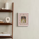 "Whimsical Stripes: Portrait Framed Photo" - Framed Photo in Raspberry Matcha by Vera Lim - In a Room