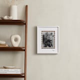 "Textile Checks Frame: Portrait" - Framed Photo in Sand by Creo Study - In a Room