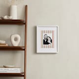"Mod Stripes: Portrait" - Framed Photo in Peach by Erin German - In a Room