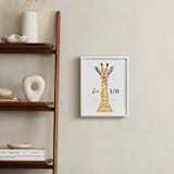 "baby animal.giraffe" - Personalized Art Print in tangerine by Cass Loh - In a Room