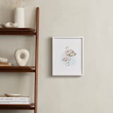 "Little Flower Flamingo" - Art Print in White by Jennifer Postorino - In a Room