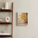 "Fall Tree-lined Street" - Art Print in Golden Glow by Erin Niehenke - In a Room