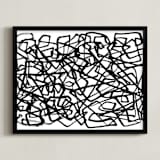 "Random Lines" - Art Print in Black & White by Kim Colthurst Johnson - Framed