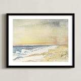"Nantucket Sunset" - Art Print in Ocean by Hallie Fischer - Framed