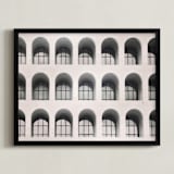 "Square Colosseum" - Art Print in Smoke gray by Remioni - Framed