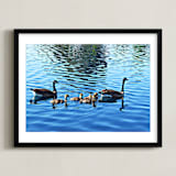 "The Family" - Art Print in Gradient blue by NSMARK - Framed