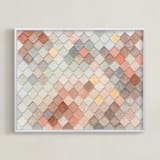 "Scales" - Art Print in Salmon by Annie Montgomery - Framed