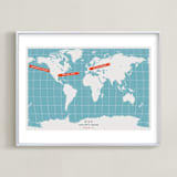 "You are Here" - Personalized Art Print in Ocean by Michelle Roman - Framed