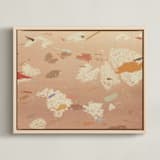 "Aki " - Art Print in Orange Brown by Shiho Whitehead - Framed Canvas