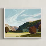 "In the Vale and Gale I" - Art Print in Blue Green by Jess Franks - Framed Canvas