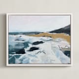 "Seafaring" - Art Print in sea mist blue by Shawnee Mills - Framed Canvas
