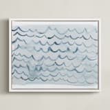 "waves" - Art Print in pool blue by Kelly Witmer - Framed Canvas