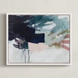 "Following The Pack" - Art Print in Midnight Blue by Jennifer Daily - Framed Canvas